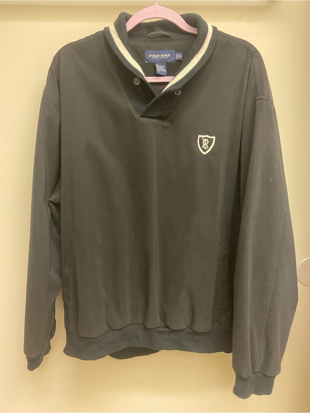 Polo Golf Ralph Lauren Shawl Collar Pullover Sweatshirt Embroidered Crest Logo